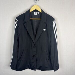 Adidas Originals Women’s Blazer Track Jacket Hybrid Black Size 16 US 3-Stripes